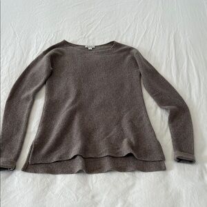 Garnet Hill Soft Brown Heathered Cashmere Pullover